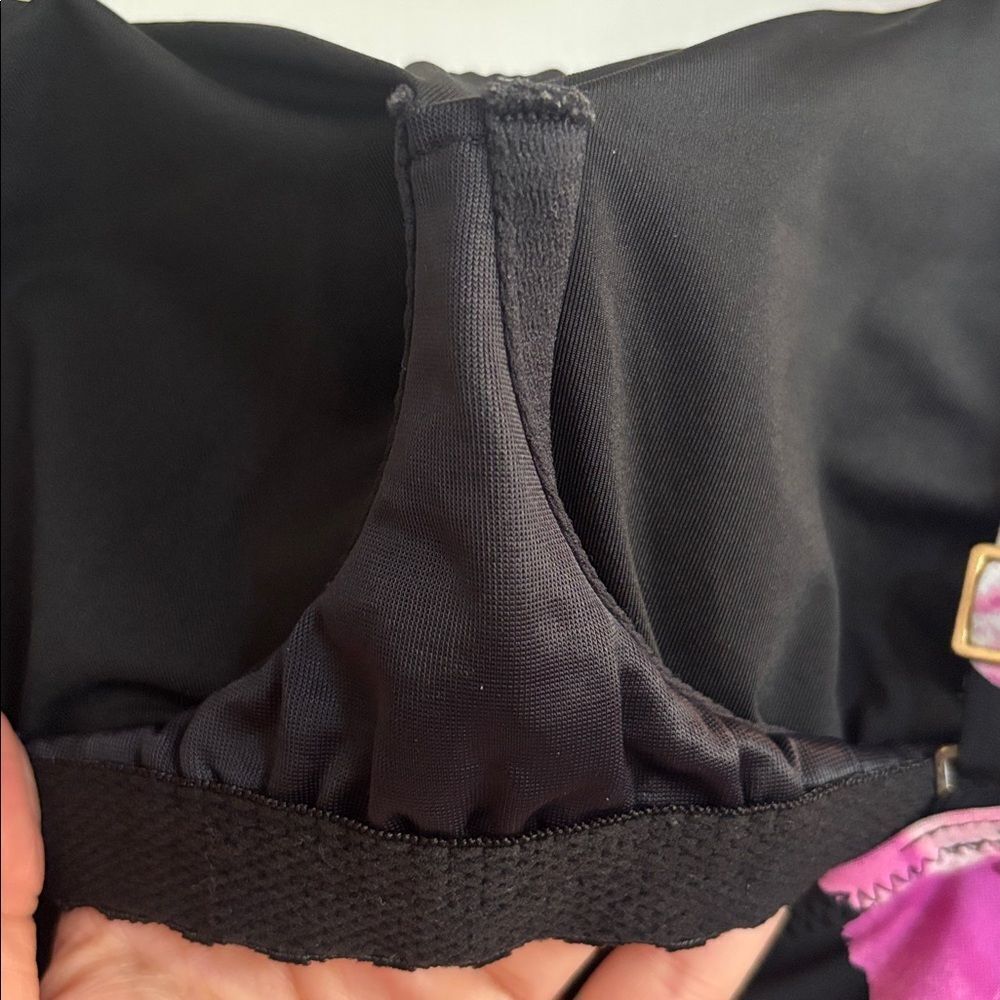 Lands’ End Floral Black and Pink Women's Tankini Bathingsuit Swim Top Size 8 - Picture 6 of 7